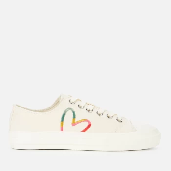 image of Paul Smith Womens Kinsey Canvas Trainers - White Heart - UK 4