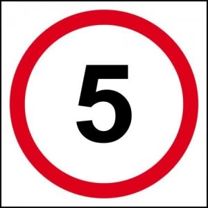 5mph Speed Limit Sign, Rigid 1mm PVC Brd