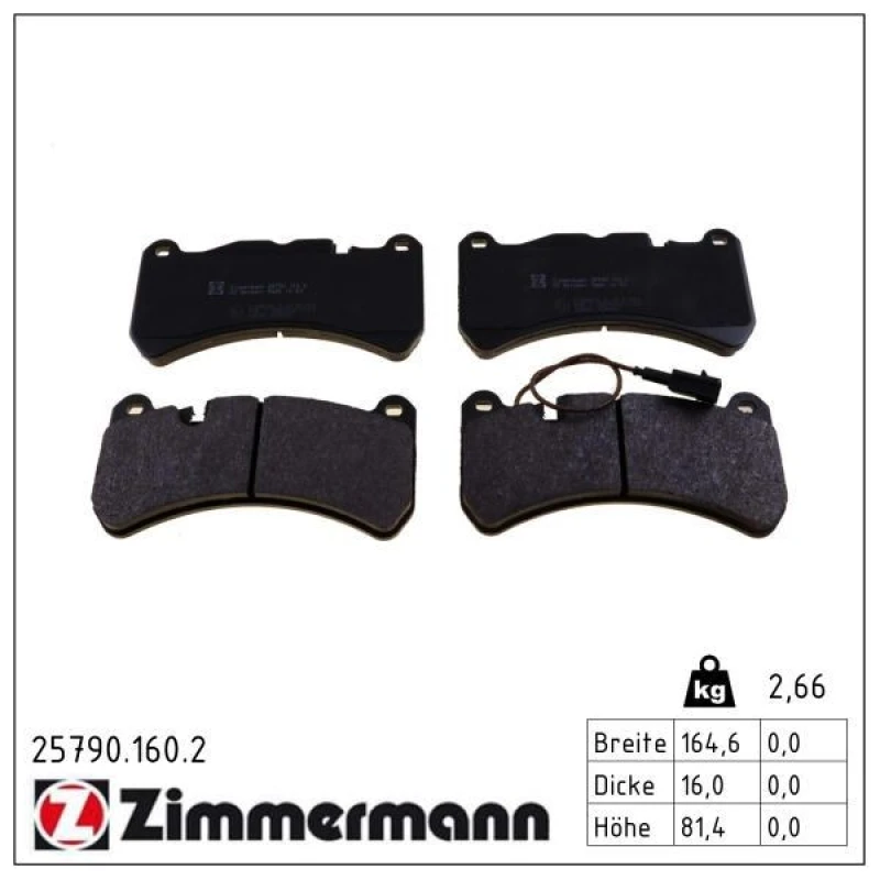 Image of ZIMMERMANN Brake pad set ZIMMERMANN 25790.160.2