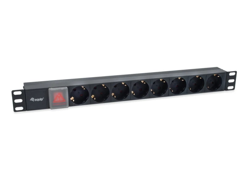 Image of Equip 8-Outlet German Power Distribution Unit with IEC C14 plug