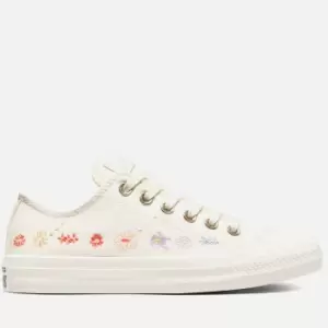 image of Converse Womens Chuck Taylor All Star Things To Grow Ox Trainers - Egret/Multi/Black - UK 6