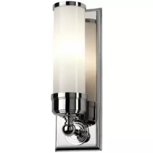 image of Loops - IP44 Wall Light Ribbed Opaque Glass Shade Polished Chrome LED G9 3.5W d00170