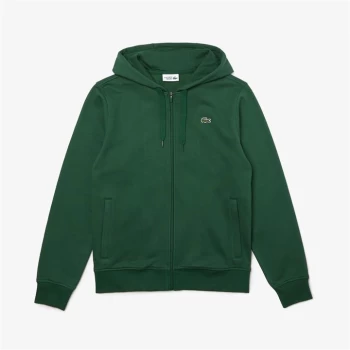 Image of Lacoste Logo Zip Hoodie - Green