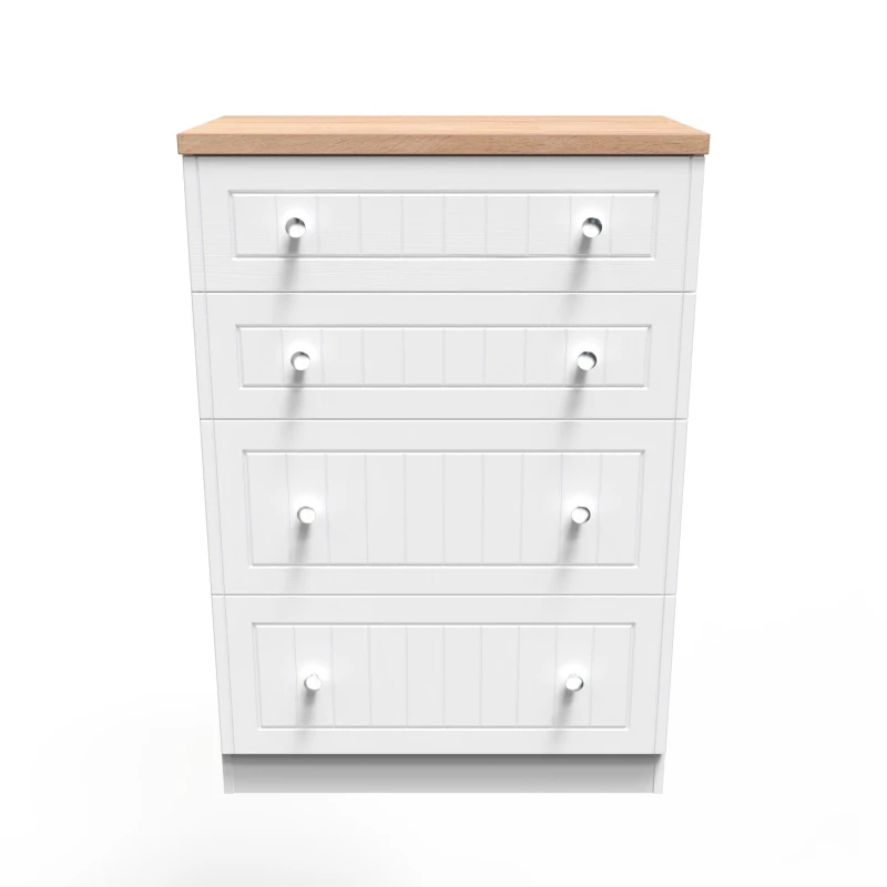 Image of Ready Assembled 2 U Norton 4 Drawer Deep Chest (Ready Assembled) in White Size: Medium White Unisex Medium