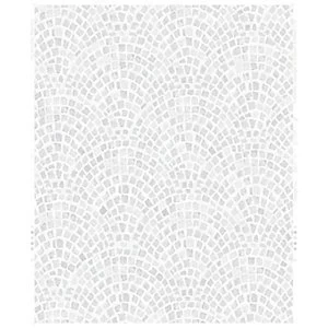 Image of Contour Trajan Silver Kitchen & Bathroom Wallpaper - 10m