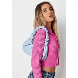 image of Missguided Handle Shoulder Bag - Blue