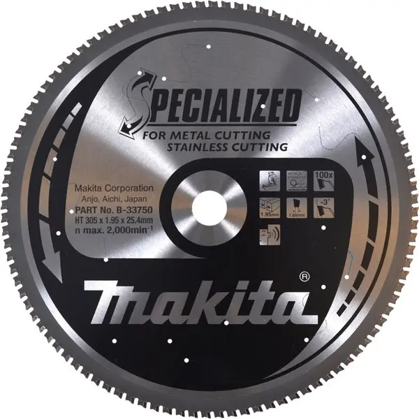 Image of Makita SPECIALIZED Circular Saw Blade for Stainless Steel Cutting B-33750 Diameter: 305mm