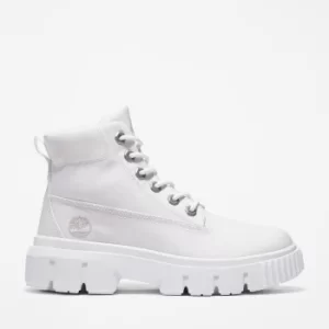 Image of Timberland Greyfield Canvas Boot For Her In White, Size 3.5