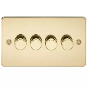 image of KnightsBridge Flat Plate 4G 2 way 10-200W (5-150W LED) trailing edge dimmer - Polished Brass