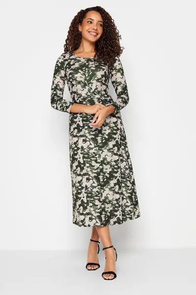 image of M&Co Twist Front Midaxi Dress Green