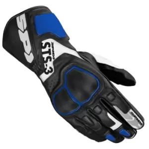 image of Spidi Sts-3 Black Blue Motorcycle Gloves 2XL