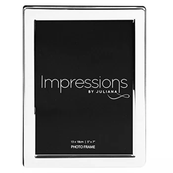 Image of 4" x 6" - Impressions Silver Plated Flat Edge Photo Frame