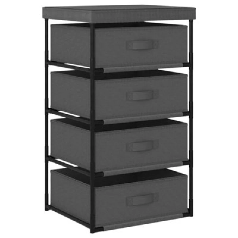 Image of VIDAXL Storage Rack with 4 Fabric Baskets Steel Grey Vidaxl 8720286042809