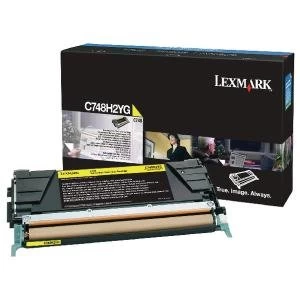 image of Lexmark C748H2YG Yellow Laser Toner Ink Cartridge