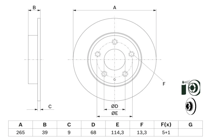 Image of Brake disc Bosch 0 986 479 E54
