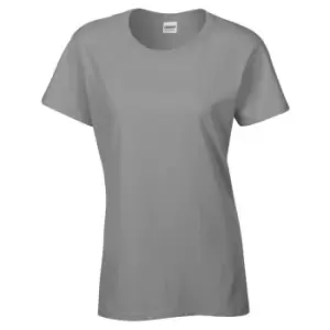 image of Gildan Ladies/Womens Heavy Cotton Missy Fit Short Sleeve T-Shirt (M) (Graphite Heather)