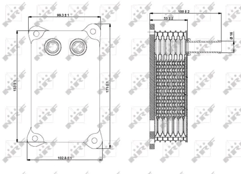 Image of NRF 31294 Oil Cooler with gaskets/seals, EASY FIT Aluminium Oil Cooler,engine oil (469)