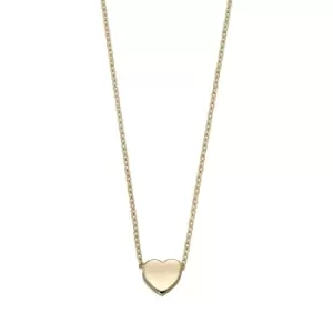 image of 9ct Yellow Gold Plain Heart Necklace