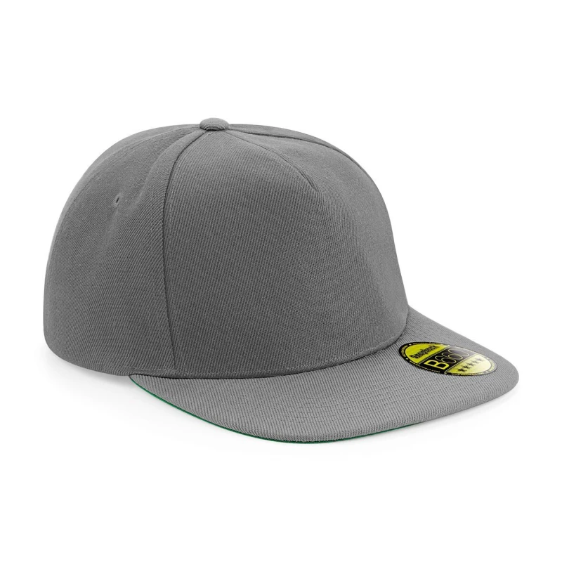 Image of Beechfield Beechfield Men Original Flat Peak Snapback Cap Pack of 2 in Grey Grey One Size Male 5059269090029