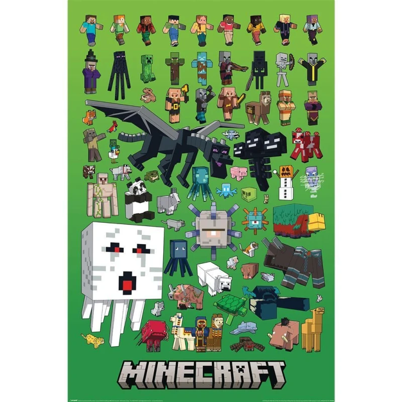 Image of Minecraft Character Montage Poster Multi unisex