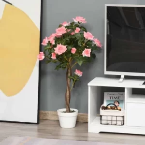 Image of 90cm Artificial Pink Rose with White Pot, none