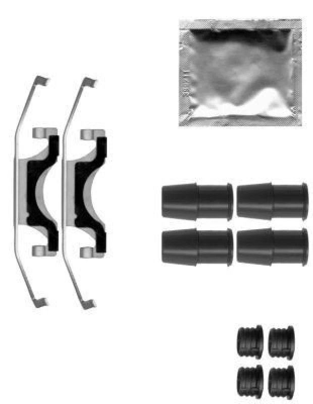 Image of HELLA Accessory Kit, brake caliper HELLA 8DZ 355 205-491
