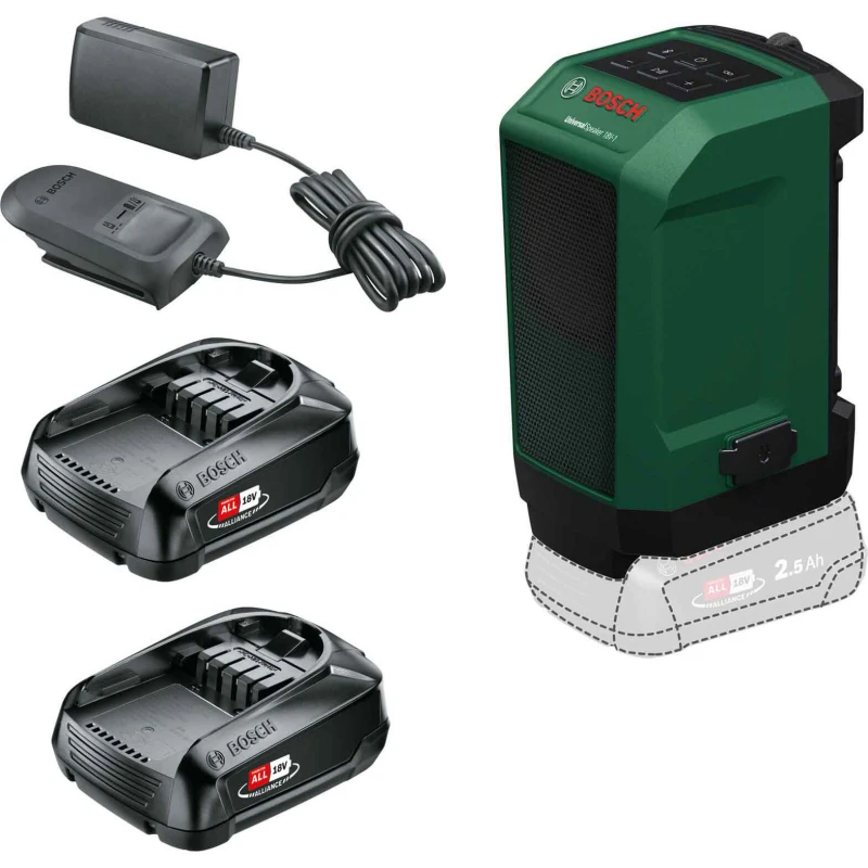 Image of Bosch UNIVERSALSPEAKER 18V-1 18v P4A Cordless Bluetooth Speaker 2 x 1.5ah Li-ion Charger No Case