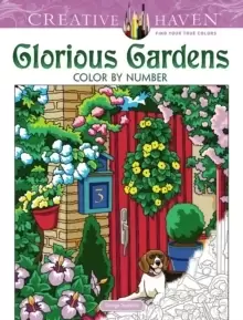 image of Creative Haven Glorious Gardens Color by Number Coloring Book