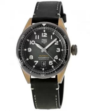 Image of Tag Heuer Autavia Calibre 5 Chronometer 42mm Bronze Case Green Dial Mens Watch WBE5190.FC8268 WBE5190.FC8268