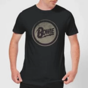 David Bowie Circle Logo Mens T-Shirt - Black - S