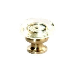 Image of BQ Polished Gold effect glass Knob Furniture knob D31.5mm Pack of 1