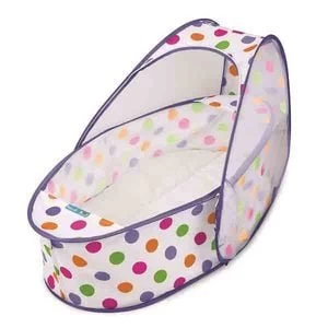 image of Koo-di Pop Up Baby Travel Bassinette Polka Multi