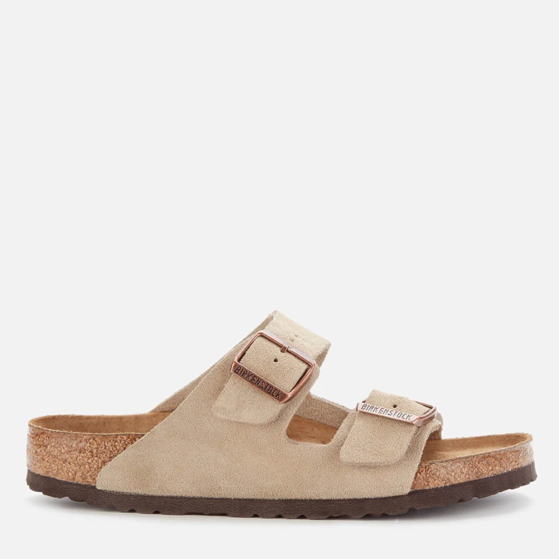 Image of Birkenstock Mens Arizona Sfb Suede Sandals - EU 43/UK 9 Beige Sandals male 951301 9