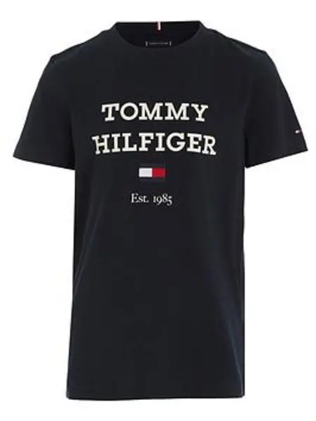 Tommy Hilfiger Boys Th Logo Short Sleeve T-Shirt - Navy, Size 10 Years