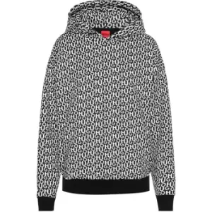 image of Hugo Relaxed Logo Hoodie - Black