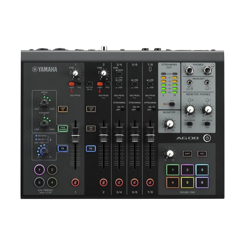 Image of Yamaha AG08 All-in-One Streaming Station Black unisex Standard