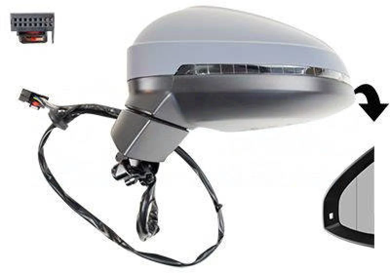 Image of VAN WEZEL 0346805 Wing mirror * HAGUS * Left, for electric mirror adjustment, primed Outside Mirror (50)