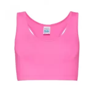 Image of AWDis Just Cool Womens/Ladies Sleeveless Girlie Sports Crop Top (XS) (Electric Pink)