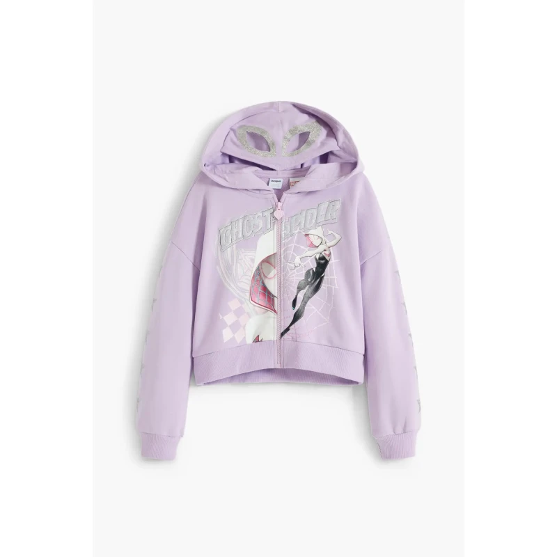 Image of Desigual Girl's zip-up hoodie Desigual Ghost Spider Violet Female 7/8 ans