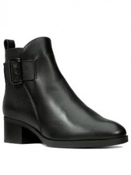 Image of Clarks Mila Charm Ankle Boot, Black Leather, Size 3, Women