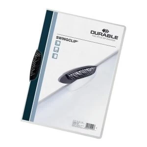 Image of Durable SWINGCLIP A4 Clip Folder Capacity 30 Sheets Black Pack of 25 Folders
