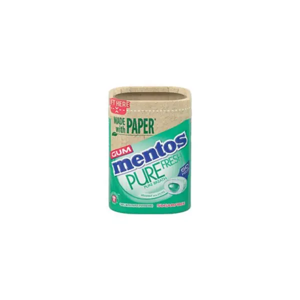 Image of Mentos Pure Fresh Spearmint Gum x50 pieces Paper Bottle (Pack of 6) 9063001