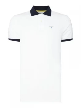 image of Mens Barbour Contrast lynton short sleeve polo White