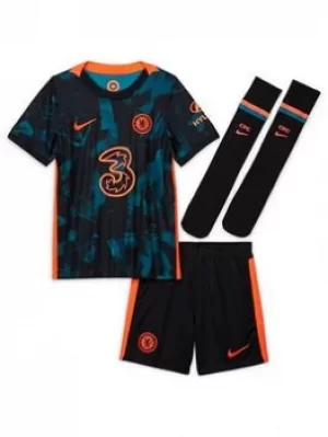 image of Nike Chelsea 21/22 3rd Little Kids Kit, Red, Size M