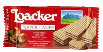 Image of Loacker Napolitaner Hazelnut Creme Filled Wafer - 45g x 25