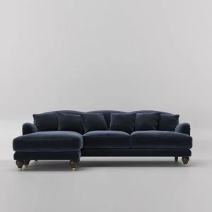 Image of Swoon Holton Velvet Corner Sofa - Left Hand Side - Corner Sofa - Ink