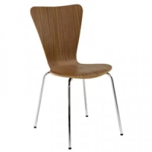 Image of Arista Wooden Bistro Chair Walnut and Chrome Pack of 4 KF72578