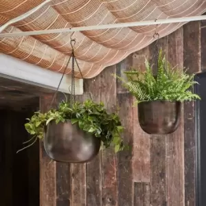 Image of Ivyline Indoor Mayfair Mocha Hanging Planter - H21Cm X D30Cm