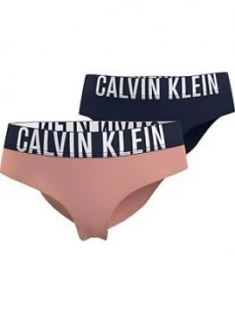 Image of Calvin Klein Girls 2 Pack Bikini Brief - Pink/Navy, Size Age: 10-12 Years, Women