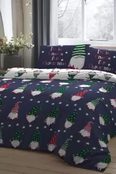 Image of 'Gnome For Christmas' 100% Brushed Cotton Duvet Cover Set